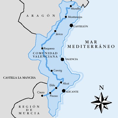 el GR 7 sendero en la Comunidad Valenciana